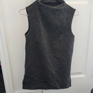 Sleeveless Mock Neck Top - Charcoal Gray